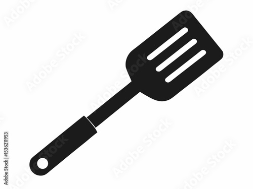 spatula icon, Black silhouette of a kitchen spatula, Spatula silhouette vector illustration