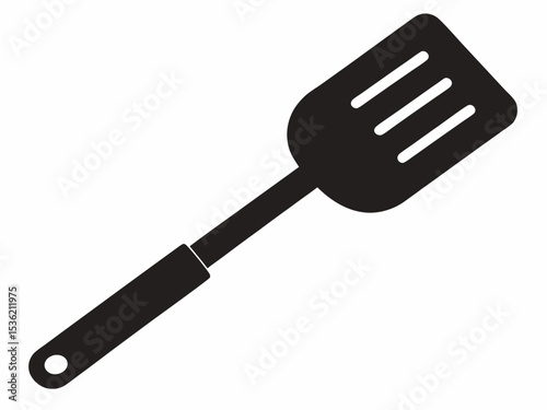spatula icon, Black silhouette of a kitchen spatula, Spatula silhouette vector illustration