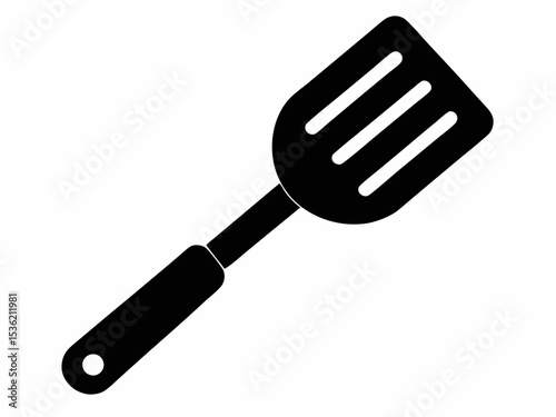 spatula icon, Black silhouette of a kitchen spatula, Spatula silhouette vector illustration
