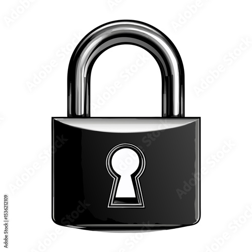 Closed padlock icon solid flat design stock vector