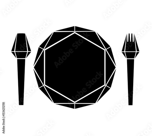  vector origami cutlery plates