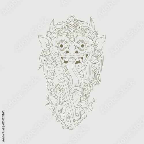 vector illustration of barong bali