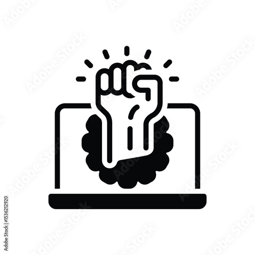 Black solid icon for empowerment