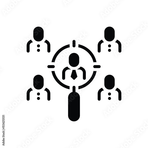 Black solid icon for hiring
