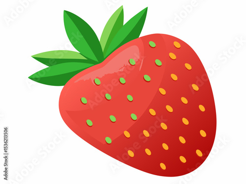 Red strawberry berry doodle hand drawn cartoon icon. Garden strawberry fruit or strawberries flat color vector icon for food apps and websites