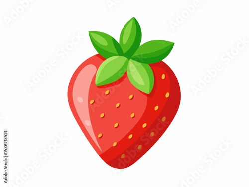 Red strawberry berry doodle hand drawn cartoon icon. Garden strawberry fruit or strawberries flat color vector icon for food apps and websites
