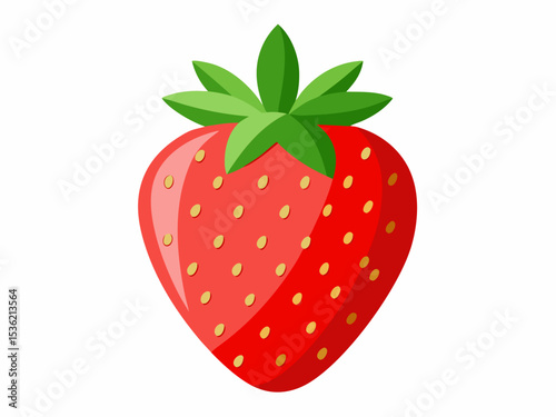 Red strawberry berry doodle hand drawn cartoon icon. Garden strawberry fruit or strawberries flat color vector icon for food apps and websites