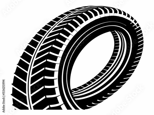 Tire track silhouette, Tire trace track. Abstract wheels braking distances, tread silhouette vector