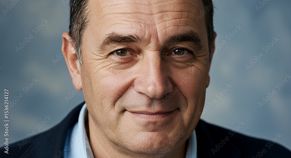 Fototapeta premium Portrait of a Man, Professional Headshot, Serious yet Friendly Expression