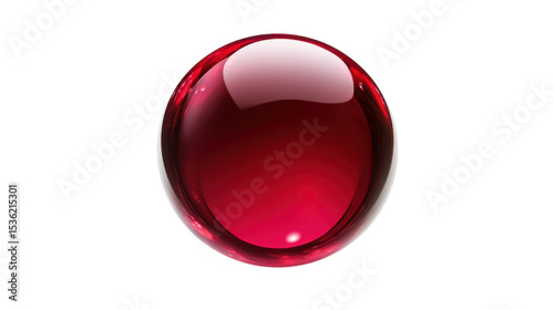 Free Download Shiny red sphere with glossy smooth surface and reflective texture isolated on white background - GFXLoad