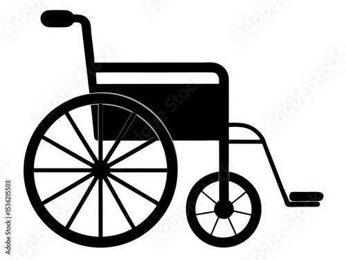 Wheelchair silhouette, Wheelchair icon, Wheelchair silhouette vector illustration