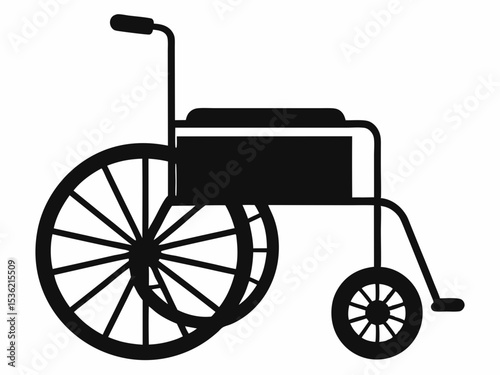 Wheelchair silhouette, Wheelchair icon, Wheelchair silhouette vector illustration