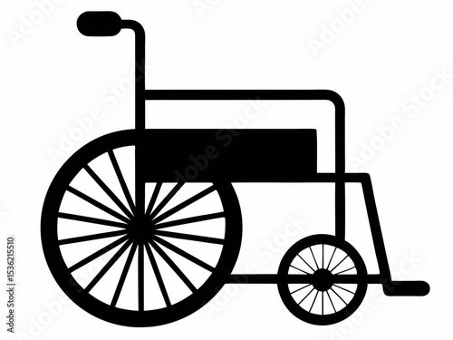 Wheelchair silhouette, Wheelchair icon, Wheelchair silhouette vector illustration