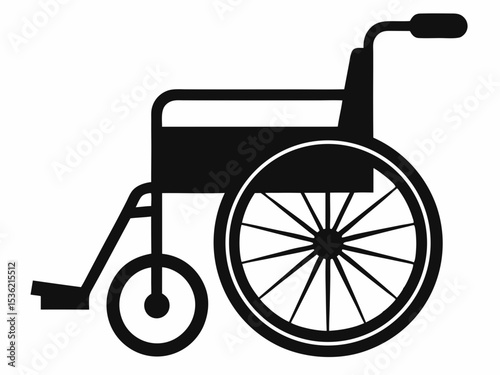 Wheelchair silhouette, Wheelchair icon, Wheelchair silhouette vector illustration
