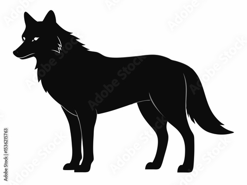 Wolf silhouette, wolf silhouette vector illustration