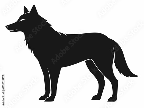 Wolf silhouette, wolf silhouette vector illustration
