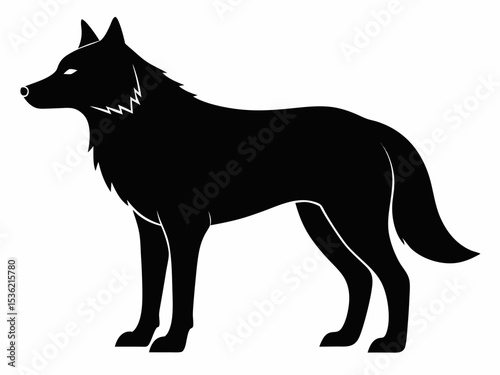 Wolf silhouette, wolf silhouette vector illustration