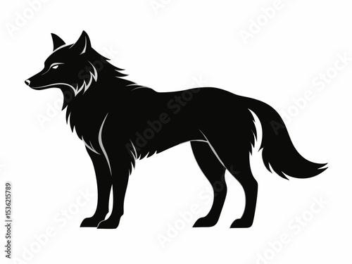 Wolf silhouette, wolf silhouette vector illustration