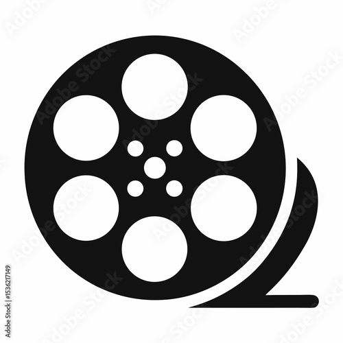 Film Reel icon  silhouette vector illustration