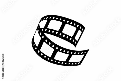 Film Reel icon  silhouette vector illustration