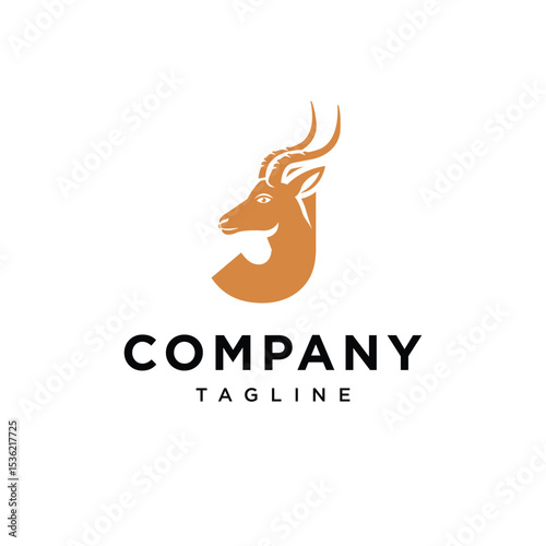 Letter J Antelope Logo Icon Vector