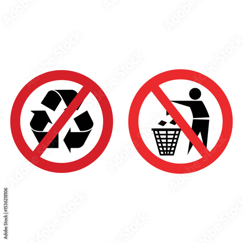 DO NOT RECYCLE ,DISCARD TRASH SIGN ICON SYMBOL LOGO