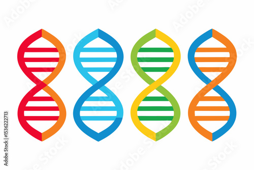 set of DNA icon silhouette vector illustration