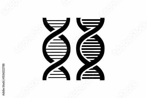 DNA icon silhouette vector illustration