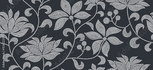 Floral dot style abstract seamless pattern.