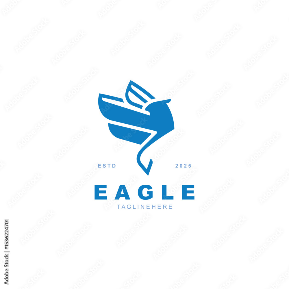 Fototapeta premium Eagle Logo minimalist style design template. Falcon Logotype Emblem identity