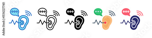 Active Listening Multiple Style Icon Set Collection.