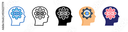 Self Awareness Multiple Style Icon Set Collection.