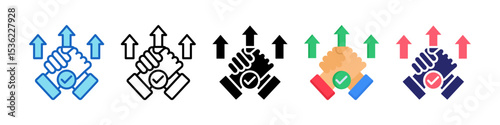 Trust Building Multiple Style Icon Set Collection.