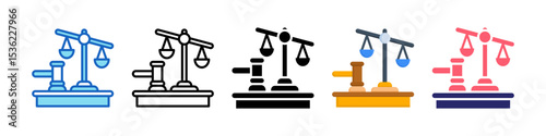 Judgment Multiple Style Icon Set Collection.