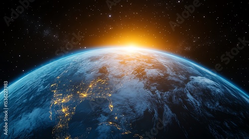 A breathtaking view of Earth at sunrise.