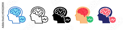 Mental State Multiple Style Icon Set Collection.