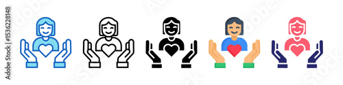 Self Acceptance Multiple Style Icon Set Collection.