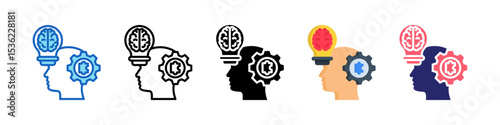 Logical Thinking Multiple Style Icon Set Collection.