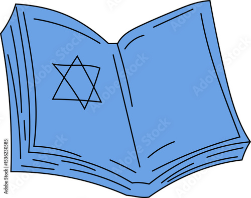 open spell book vector icon for witchcraft, halloween decorations, spellbook or occult magic illustrations