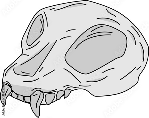 goat skull line art vector icon for witchcraft, halloween decorations, spellbook or occult magic illustrations