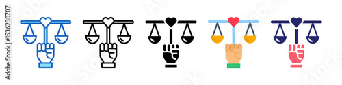 Human Rights Multiple Style Icon Set Collection.