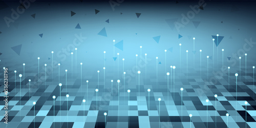 3D illustration of binary code cascading against a dark blue background, symbolizing data flow and digital connectivity. Ideal for tech and programming themes.