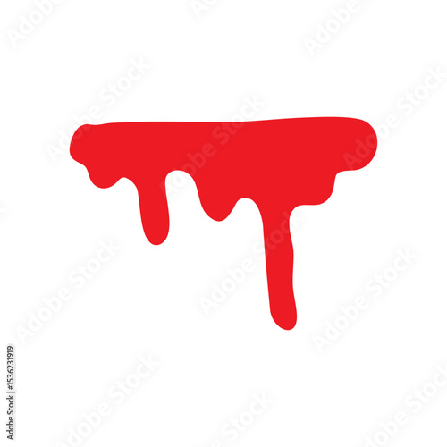 red paint dripping on white