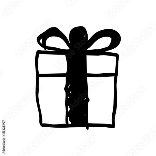 simple gift box hand drawn element