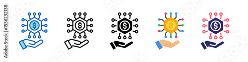 Digital Currency Multiple Style Icon Set Collection.