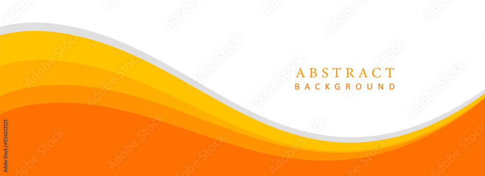 Obraz premium orange and white business wave banner background. overlapping vector waves background.