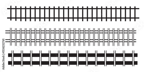 Railway Line, Rails Symbol, Train Tracks Sign, Railroad Pictogram. modern