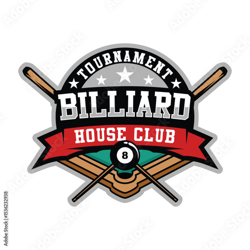 Billiard Sports Logo Design Illustration Vector