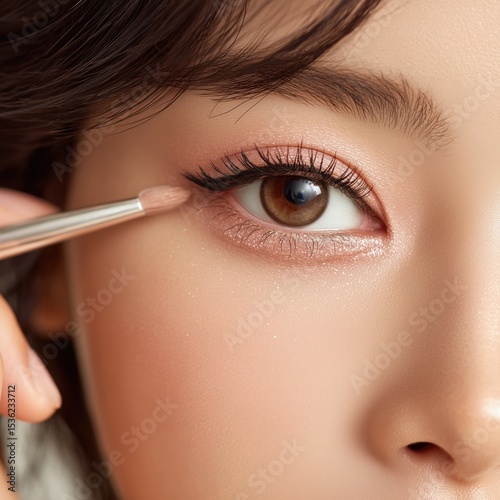 Wallpaper Mural Close-up of a woman applying shimmering eyeshadow makeup Torontodigital.ca
