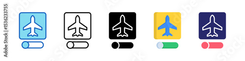 Airplane Mode Multiple Style Icon Set Collection.